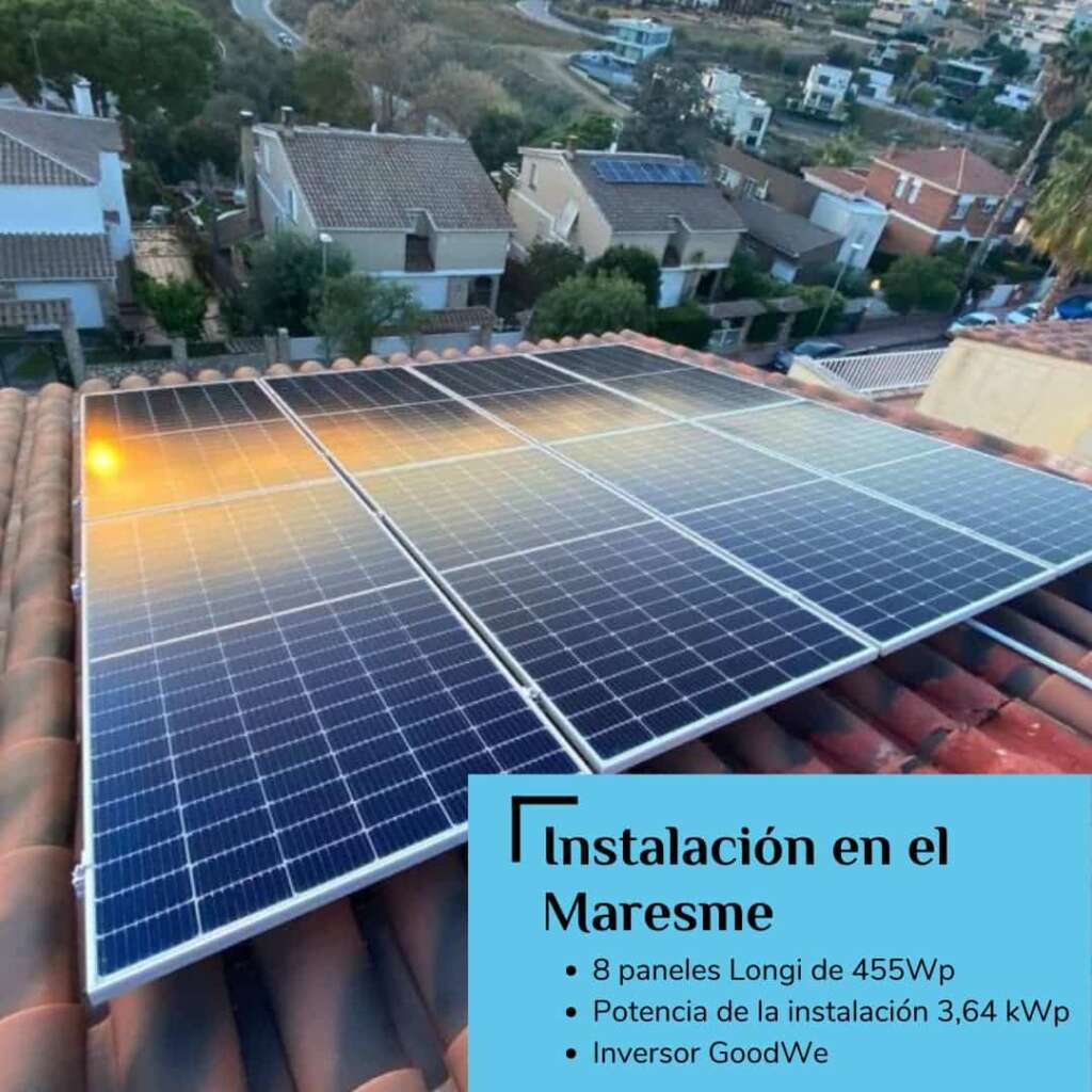 foto instalacion paneles solares en el Maresme