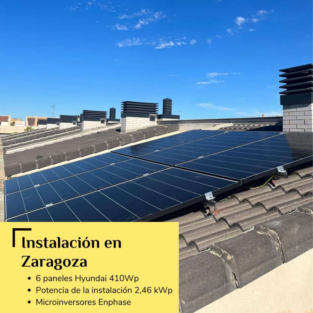 foto instalacion paneles solares en zaragoza